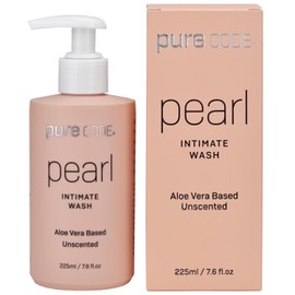 PURE CODE Aloe Vera-Based Pearl Intimate Wash - Gentle & Hydrating Intimate Cleanser for Skin Protection - Unscented Natural Feminine Wash Suitable for All Skin Types - 225ml (Pack of 2)