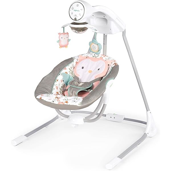 Ingenuity InLighten 5-Speed Baby Swing - Swivel Infant Seat, 5