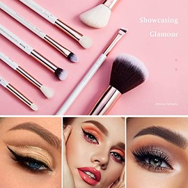 Jessup Juego Pinceles Maquillaje Profesional Piezas Blanco Base Polvo Natural Sombra Ojos Corrector Rubor Resaltado Etiquetado T215