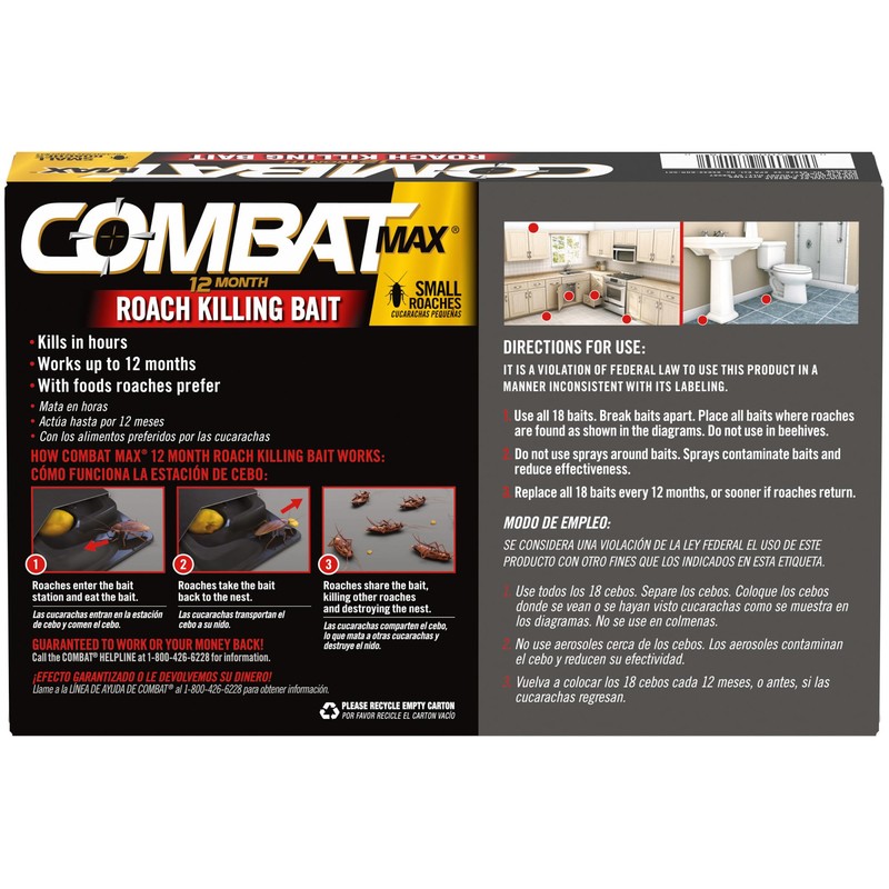 Combat Max 12 Month Roach Killing Bait, Small Roach Bait