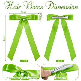 Mimorou 30 Pcs Hair Bows Bulk for Women Silky Satin Hair Clip Bow Knot Ponytail Holder Slides with Long Tails French Barrette Metal Clips Pins Ribbon Accessories