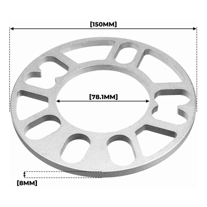 Sagaiot Separador Rin 8mm 4/5x100x108x110x112x114.3x120 Univers 4pz