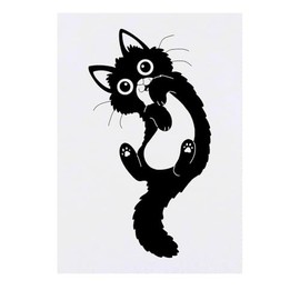 'Rolling Fluffy Cat' Temporary Tattoo - Water Resistant, Skin-Safe, Non-Toxic Transfer (TO00074955)