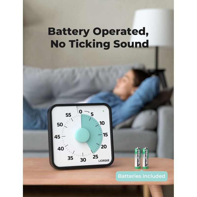 LIORQUE 19cm Visaul Timer Large Timer for Classroom, 60 Minute