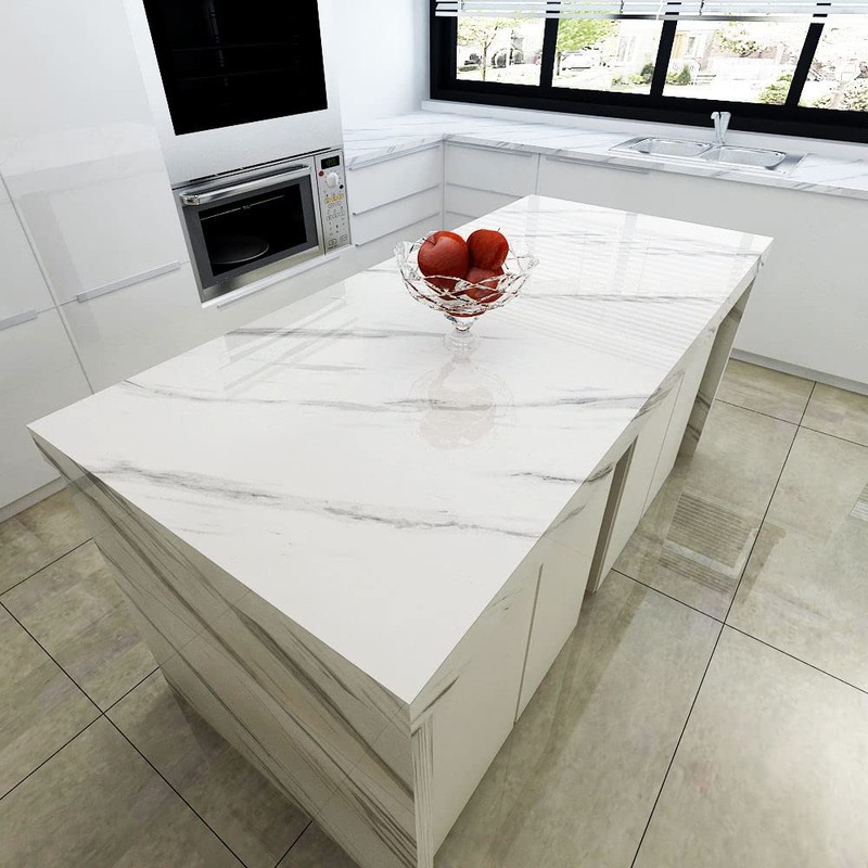YENHOME 24"X200" White Marble Contact Paper Waterproof Contact Paper for