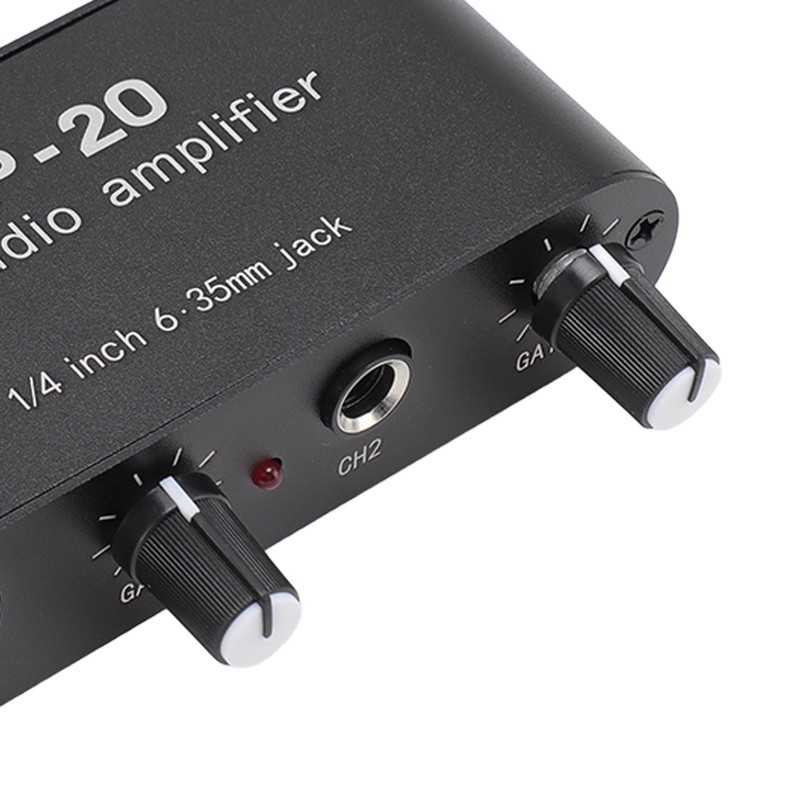 2 Channel Sound Amplifier Balanced 1/4 Inch 6.35mm Gain Independent