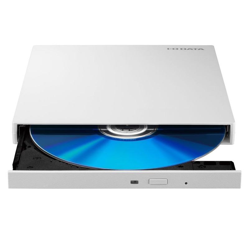 iO Data Device USB 3.0/2.0 Compatible Portable BDD Pearl White