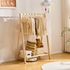 BALANBO Kids Clothes Rack,Foldable Solid Wood Small Baby Clothes Rack