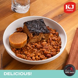 KJ Poultry Kosher Parve Ready Meals - Cholent MRE Meals Ready to Eat, Halal, (6 Pack) Prepared Entree Fully Cooked, Shelf Stable Microwave Dinner Travel, Military, Camping, Emergency Survival