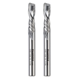 ZahyoX 1/4 Inch Shank Compression Spiral Router Bit, 2 Pack Set, CNC End Mill for Wood, 1/4 Dia x 1 CL x 2-1/2 OVL