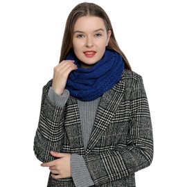 DonDon Loop Scarf Women's Winter Tube Scarf Winter Scarf Wool Scarf Warm and Soft, blue