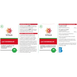 Vitals - Lactoferrin BT 60 capsules with Biotis® Lactoferrin of the highest quality from fresh milk. 200 mg pure lactoferrin per capsule (enteric juice-resistant)