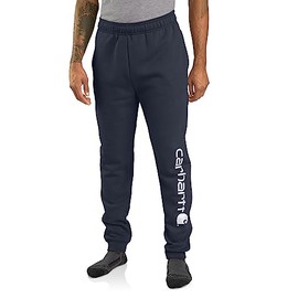 Carhartt Men's Relaxed Fit Midweight Tapered Logo Graphic Sweatpant, New Navy, XX-Large