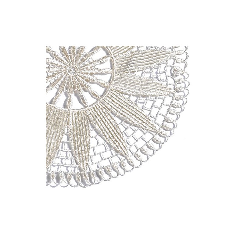 Pack of 6 Floral Lace Round Doilies 100% Polyester Traditional