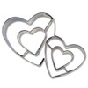 Staedter Embossing Double Heart Shape Cookie Cutter, Silver