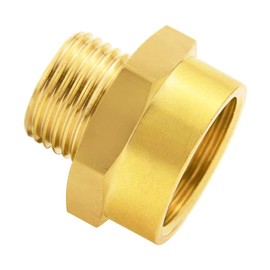 Joywayus 3/4" NPT Thread Female × 1/2" G Thread Male Brass Pipe Fitting Adapter