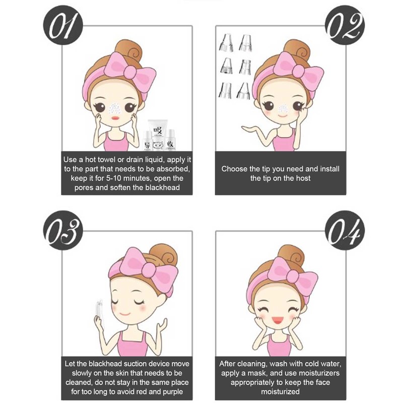 Electric Blackhead Vacuum Cleaner Blackhead Extractor Nose Cleaner Visible Pore