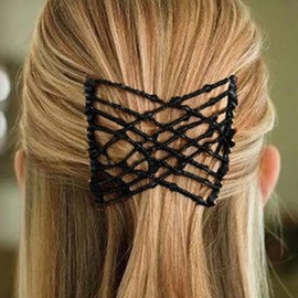 Premium Flexible Magic Double Hair Clip Hair Clip for Women and Girls - Elastic Magic Stretch Hair Clip Claw Hair Clips Clip for Women Hairdressing Supplies (Black)