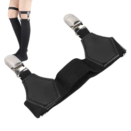 Ligas para Calcetines, Tirantes para Calcetines con Clips Dobles con Hebillas Metálicas, Clips Antideslizantes para Calcetines de Nailon + Cuero PU Tirantes para Calcetines Elásticos Y Transpirables P