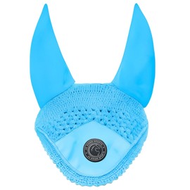 AK Cappello Antimosche per Cavalli – Morbido Lycra con Orecchie, Maglia Fitta a Uncinetto, Comodo – Cappello da Equitazione per Cavalli Sportivi AKRS-6069-01 (Azzurro, TAGLIA GRANDE / (L))