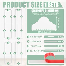 Colingmill 1 Set Peel and Stick Door Moulding Kit 3-Layer Premade Door Panels Molding Trim Self Adhesive 3D Trim for Mirror Window Frame Decor (Top 9"x34.6" Bottom 9" X 25.4")