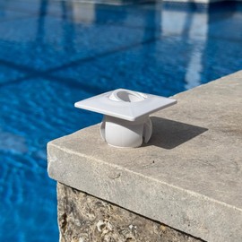 Streamline Easy-Press Pool Return Fitting – Tool-Free, No Glue or Threads – Fits 1-1/2” Pipes – Durable PVC – Square/Round Face – Available in White, Blue, Black, or Gray (Square - White)