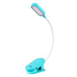 VAVOFO Rechargeable Book Light, 14 LEDs Eye Care Clip On Amber Reading Light for Bookworms Reading in Bed with 9 Colors 9 Brightness (Lake Blue)