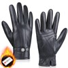 MAGILINK Genuine Sheepskin Leather Gloves for Men, Winter Warm Thinsulate