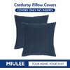 MIULEE Pack of 2 Corduroy Soft Solid Decorative Square Throw