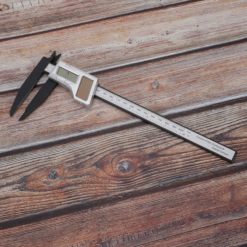 200mm Digital Caliper Solar Power Carbon Fiber Ruler with 75mm