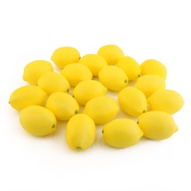 HOMFREEY 20PCS Artificial Lemon, Realistic Lemon Fake Fruit, Realistic Lemon Ornaments, Summer Fruit Party Photography Teaching Props, Home Kitchen Table