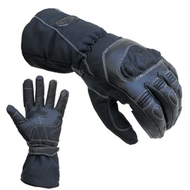 PROANTI Rain Motorcycle Gloves Winter Motorcycle Gloves with Long Cuff Visor Wiper Touchscreen Function (XXL)