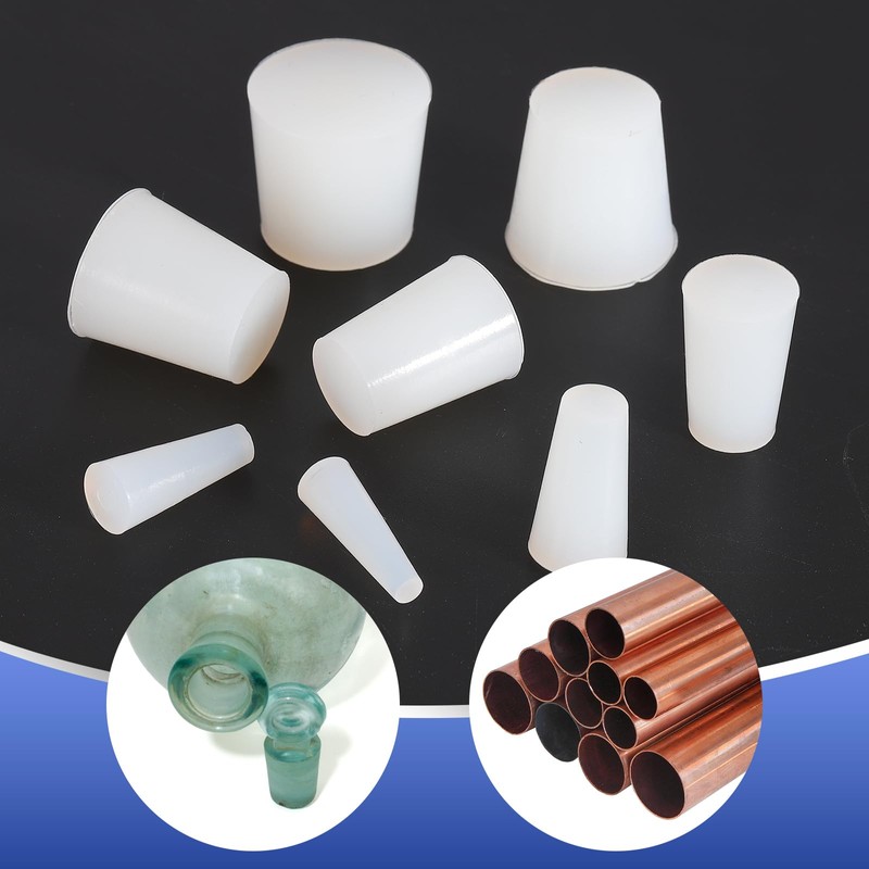 PATIKIL Tapered Shaped Solid Silicon Stopper, 7/8" Tube Rubber Stoppers