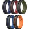 ThunderFit Anillos de boda de silicona para hombre, línea media