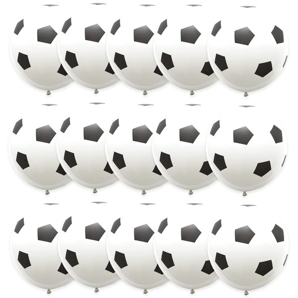 15 pcs Football Balloons,12 inch Black White Birthday Balloons for