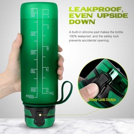 FULDENT Water Bottle, 1 Litre, Sports Water Bottle (BPA-Free), Drinking Bottle with Non-Slip Rubber Grip, Suitable for Biking, Outdoors, School, Gym