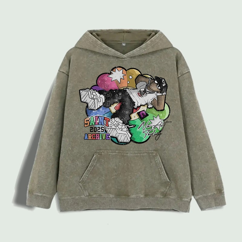 Saint 25 Archive Graphic Hoodie 100% Cotton US Warehouse 6