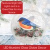 Gift Essentials Bluebird Crackle Glass Globe - LED Christmas Light