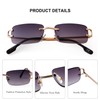 SDinm Small Narrow Rimless Sunglasses Fashion Frameless Rectangle Tinted Lens