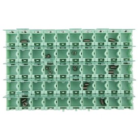 WPKD BLUEIY SMT SMD Container Box, Pack of 50 Plastic Electronic Components, Mini SMT Storage Case with Lid for Electronic Components, Green