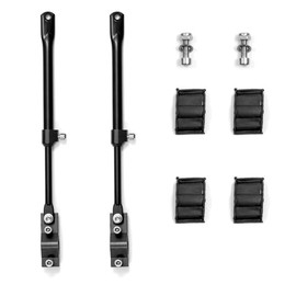 Two Side Support Bars for Rear Bike Rack, Adjustable Length, Includes Two Screws, Four Rubber Pads
