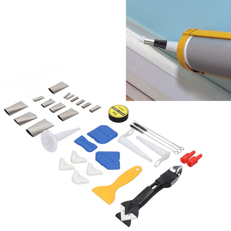 Caulking Finishing Tool Kit Stainless Steel Silicone Sealant Caulk Grout