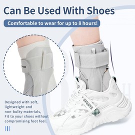 KobePro Ankle Brace with Side Stabilizers - Adjustable Ankle Support Sprained Ankle Brace for Ankle Sprained, Achilles Tendon, Plantar Fasciitis, Injury Recovery, Ankles Support for Running, Basketball, Football (Gray, X-Large)