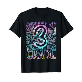 Tie Dye 3rd Grade Typography Team Third Grade Teacher T-Shirt