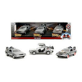 Back to The Future 1:32 Time Machine 3-Pack Die-Cast Cars, Toys for Kids and Adults
