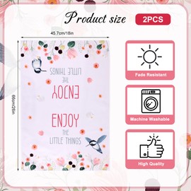 ARPOVIST ​Cute Kingfisher and Pink Floral Spring Kitchen Towels Set of 2, 28x16 Inch Soft Absorbent Dish and Hand Towels, Farmhouse Decor, Holiday Decorative Tea Towels for Cooking and Baking