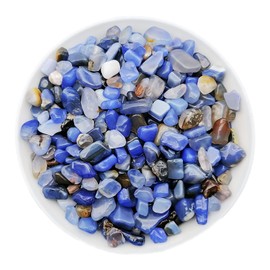 Alfykym 335g Assorted Blue Quartz Crystals Rocks Blue Crushed Crystal Quartz Tumbled Blue Rocks