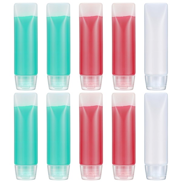 ValueBargain Travel Toothpaste Container, 10Pcs Refillable Toothpaste Tubes, Reusable Transparent