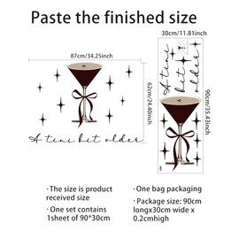 A Tini Bit Older Decal - Martini Decoration, Martini Bar Party Decorations Birthday Decal,Cocktail Backdrop Sticker (Tini Decal)