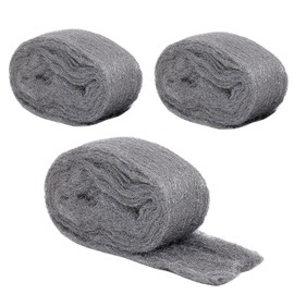 AMSGANK 3 Rollen Stahlwolle, 12m Stahlwolle 0000 Gegen Mäuse für Reinigen und Polieren, Steel Wire Wool für Löcher und Wand Risse von Haus, Garage, Garten